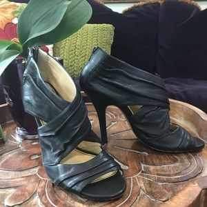 Isola Black Leather Stilletos - 8.5N